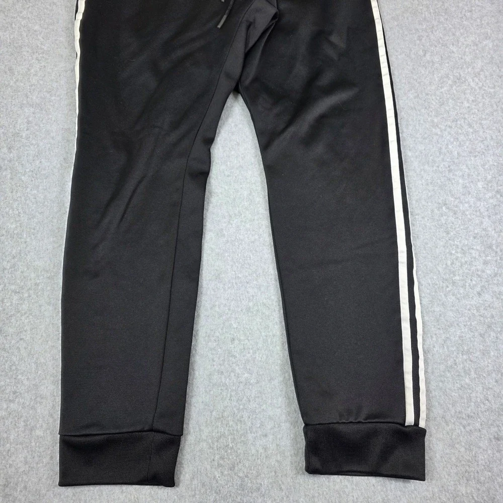 Adidas Track Pants‎ Kids Large Black Red Logo Joggers 3 Stripe Athletic Training